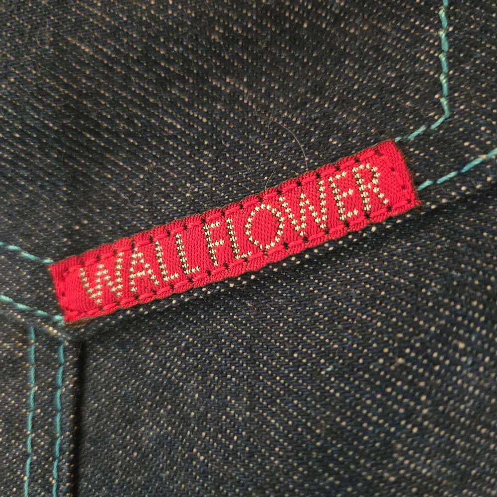 Wallflower Dark Denim Backpack with Blue Straps And Rhinestone‎ Details
